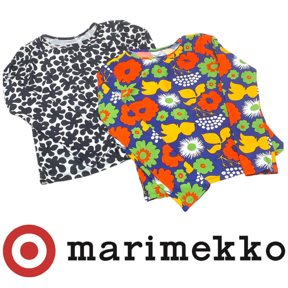 Lot 2 Marimekko x Target Child's Sz M Rash Guards Long Sleeve Swim Tops